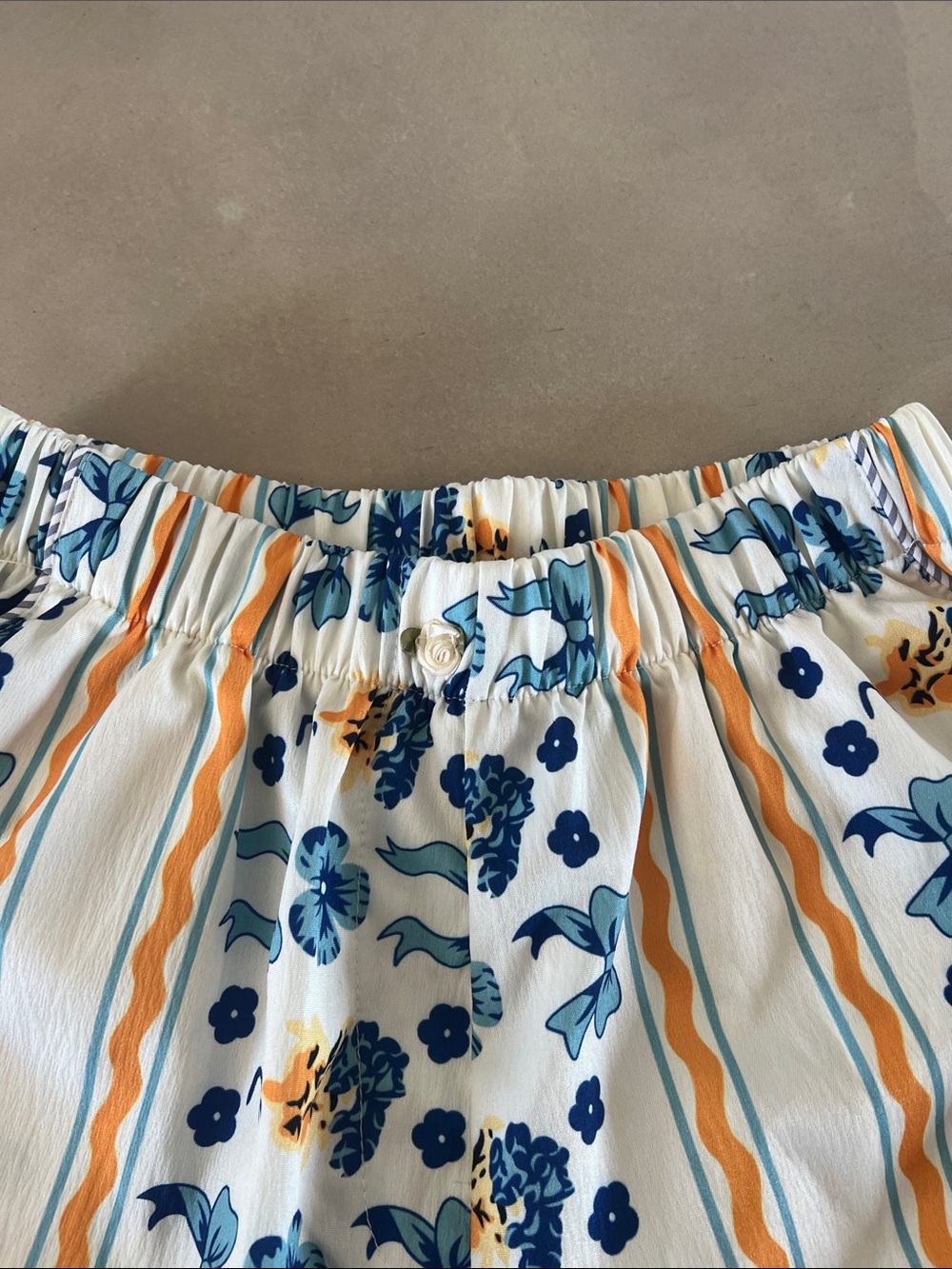 Women’s Floral Stripe Lounge Set - Blue & Yellow - Picture 3 of 11